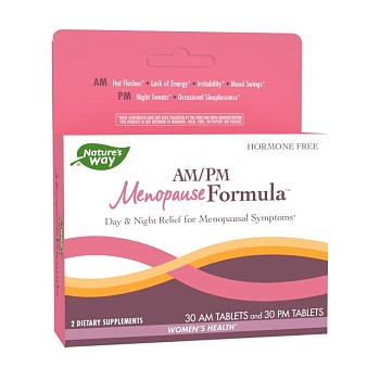 фото дієтична добавка в таблетках nature's way am/pm menopause formula, 60 шт