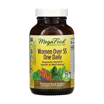 фото дієтична добавка мультивітаміни та мінерали в таблетках megafood women over 55 one daily для жінок, 90 шт