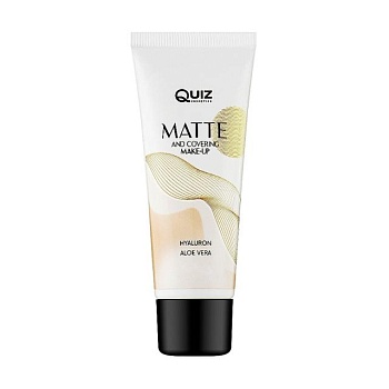 фото матувальна тональна основа quiz cosmetics matte and covering make-up, 02 beige, 30 мл