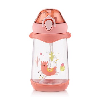 фото пляшка для води ardesto llama дитяча, пластикова, рожева, 500 мл (ar2250pl)