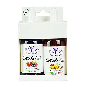 фото набір олій для кутикули fayno cuticle oil 3 (ягідний + фруктовий мікс), 2*30 мл