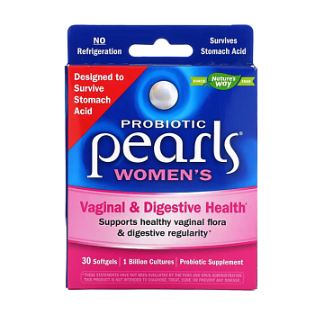 фото дієтична добавка пробіотик в гелевих капсулах nature's way probiotic pearls women's для жінок, 30 шт
