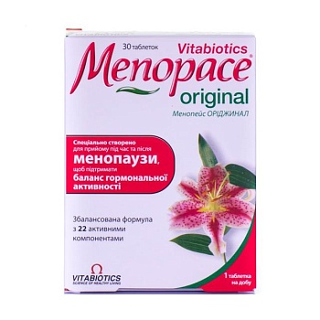 фото дієтична добавка в таблетках vitabiotics menopace original менопейс оріджинал, 30 шт
